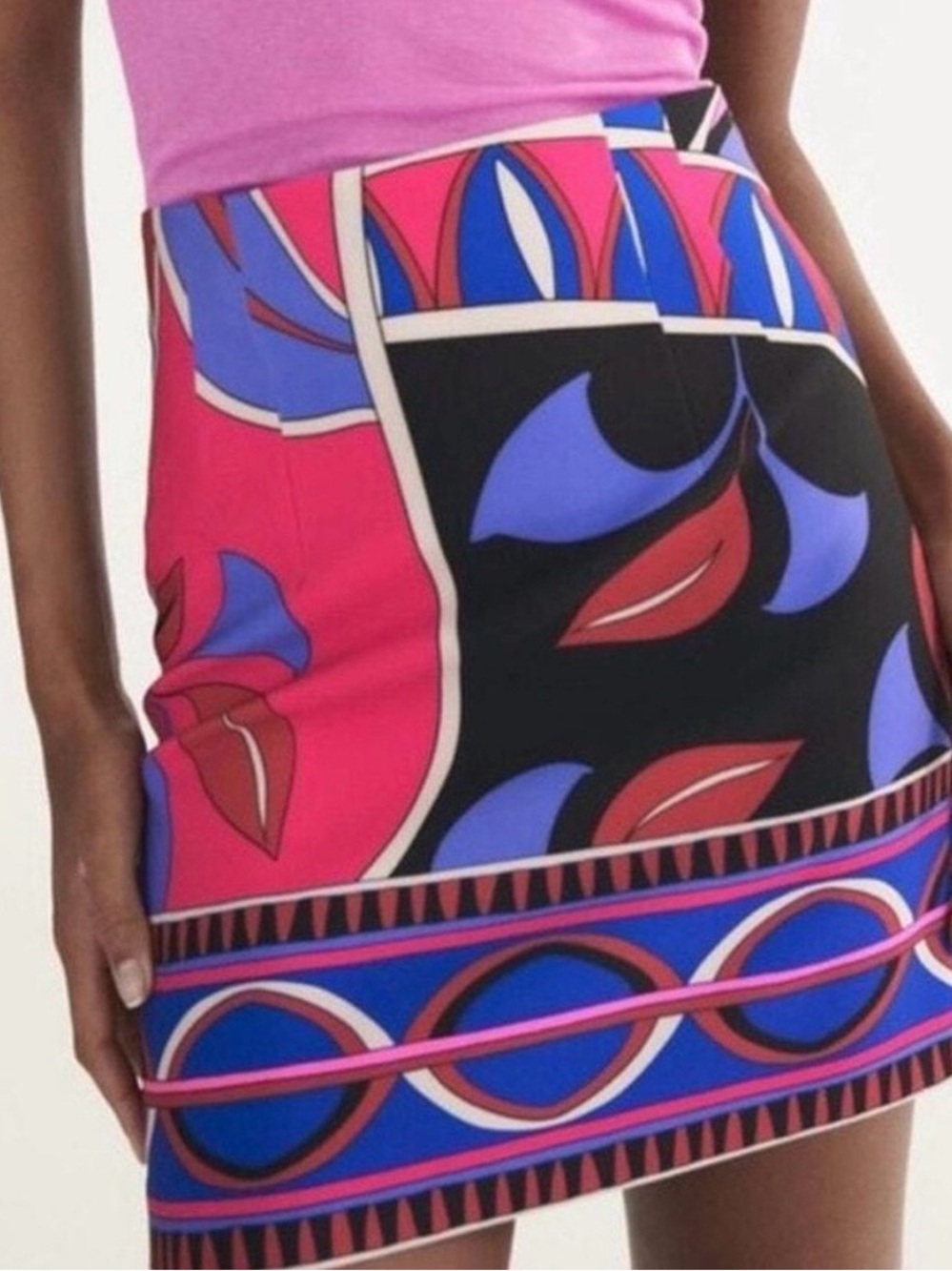 Zara Colorful Abstract Print Mini Skirt in Black, Pinks, Blue, Rust NWT